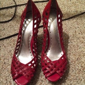 BCBG Wedges in Patent Red