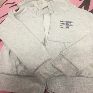 Vs pink hoodie  size Large 💢Has Issues💢