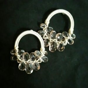 Silver drop earrings