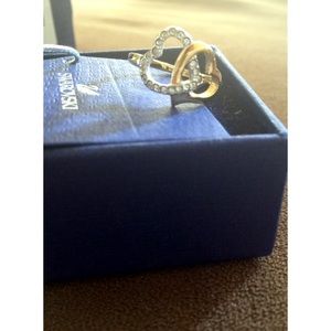 Double Interlocked Heart Ring