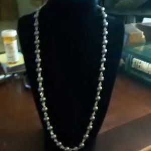 Silver pearl necklace