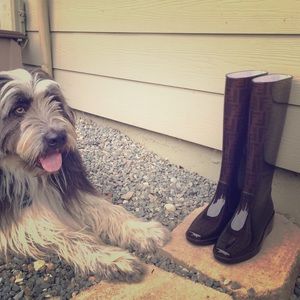 Authentic Fendi 'Zucca' rain boot