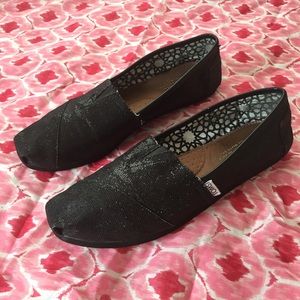 Black Glitter Toms