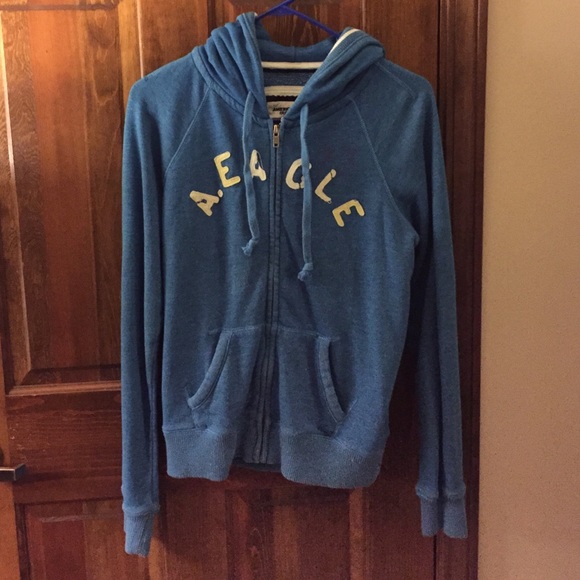 Blue American eagle zip up sweatshirt