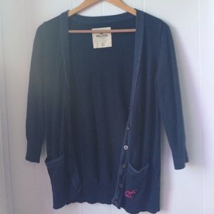 Hollister navy cardigan
