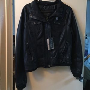 Black vegan leather jacket