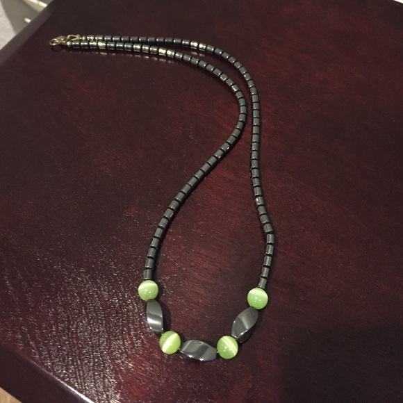Gorgeous lava stones with green stones🍃