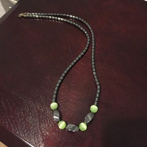 Gorgeous lava stones with green stones🍃