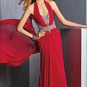 red sequin prom dress