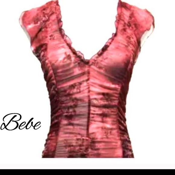 Bebe top, dry burgundy colors