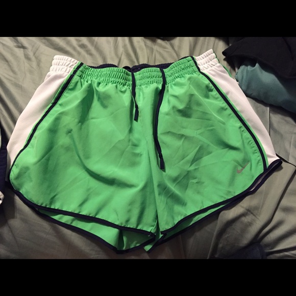 Nike running shorts. green and navy blue - Picture 1 of 2