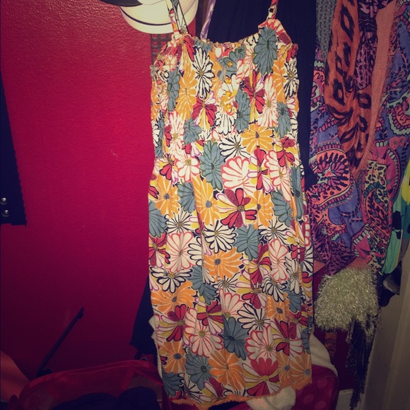 Orange Floral Sundress - Picture 1 of 2