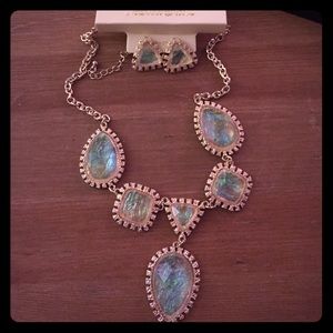 Statement necklace with matching earrings