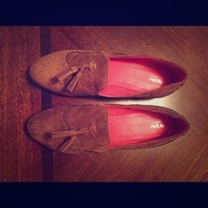Brown and Pink Slip on Shoe