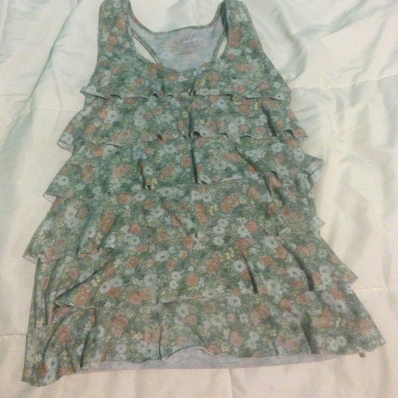 Ruffled floral tank