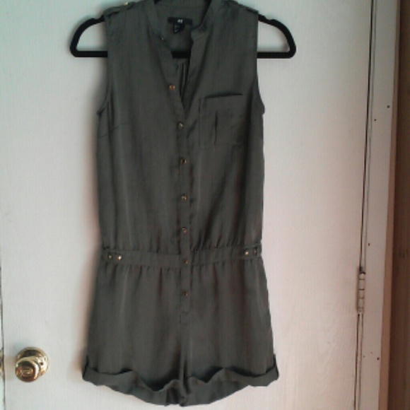 H&M Dresses & Skirts - Satin Military Romper!