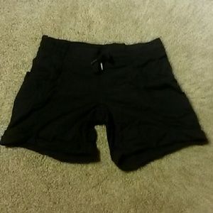 Lululemon black pinstripe shorts