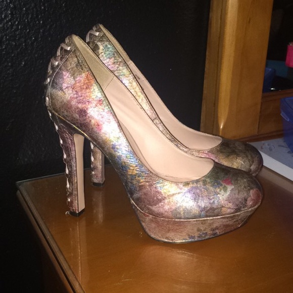 Betsey Johnson Floral Corset Heels