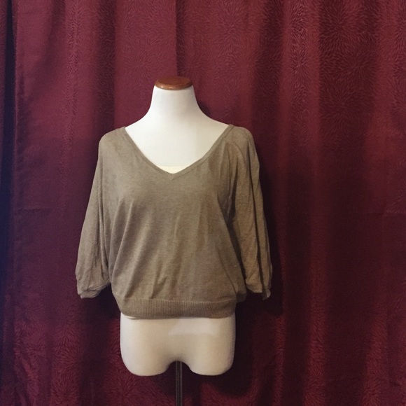Beige off the shoulder light sweater