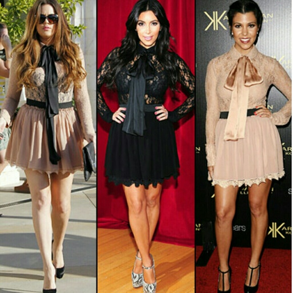 SOLD IN BUNDLE Kardashian Kollection Nude Lace Top