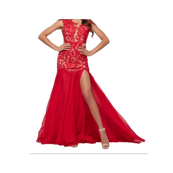 Red formal gown dress