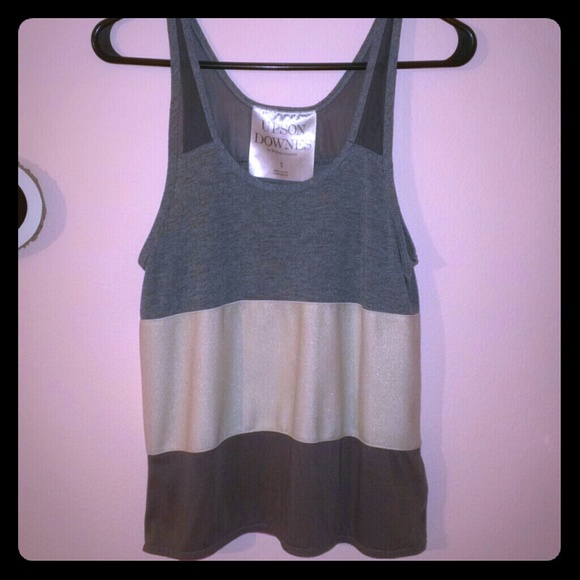 Gray/gold/brown tank top - Picture 1 of 2
