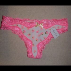 Jessica Simpson white and pink thong. NWT
