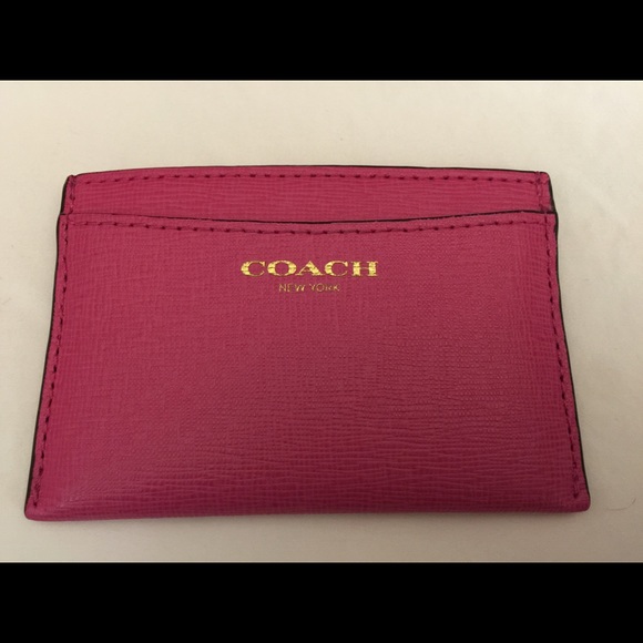 Coach Saffiano Leather Flat Card Case