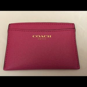 Coach Saffiano Leather Flat Card Case