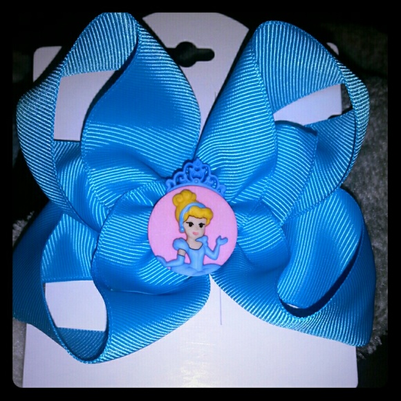 Handmade Blue 6" grosgrain Cinderella Bow