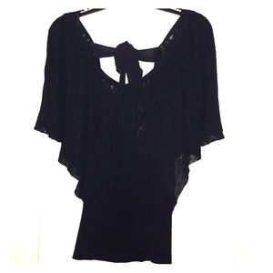 Guess black flowy sleeved top