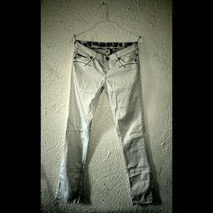 Guess White Pants with Gray Stitching, Detailing