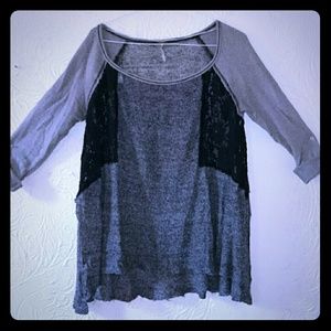 Free People Multi-Fabric Tunic with Side-Slits