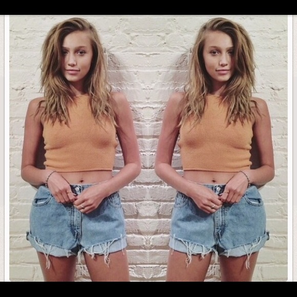 Brandy Melville rare orange knit halter!