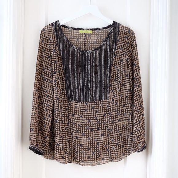 Mix Print Boho Long Sleeve Blouse
