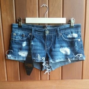 Ymi distressed jean shorts