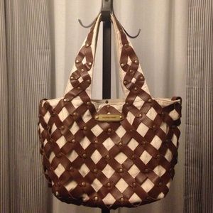 Michael Kors Leather Net Bucket Bag