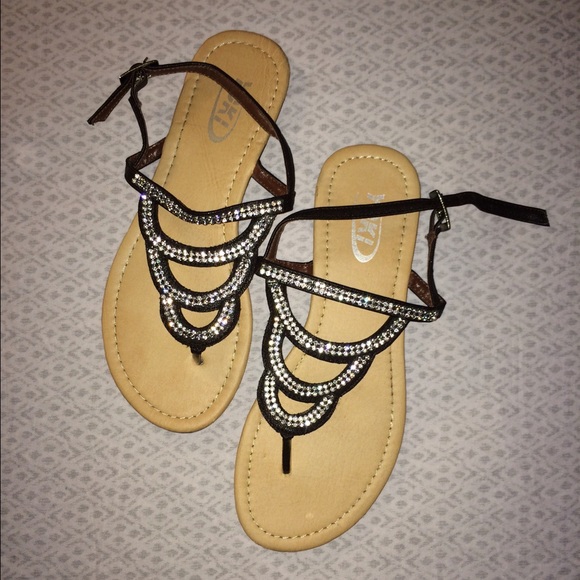 Black embellished sandals