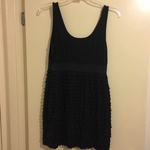 Black Xhiliration Plus Size Ruffle Dress