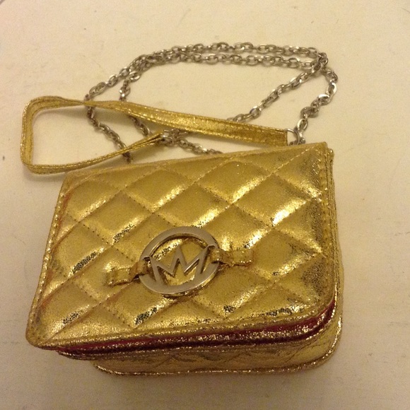Tiny gold cross body or shoulder bag - Picture 2 of 3