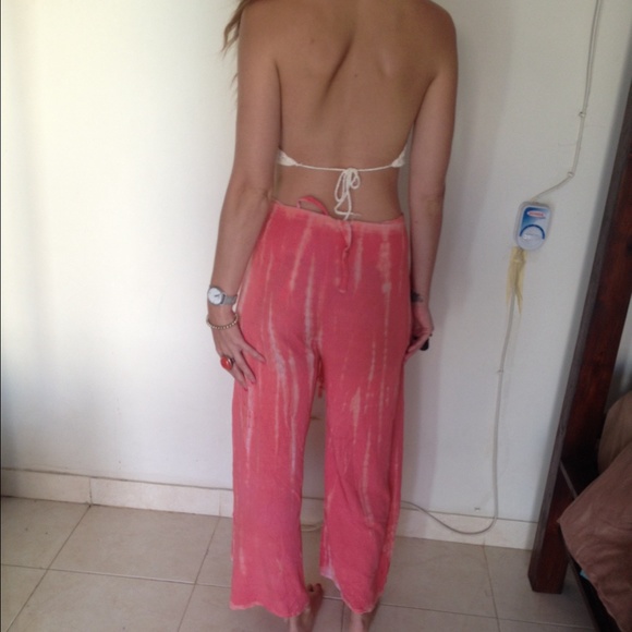 HOLD! DROP! Amazing coral tie dye wrap pants - Picture 2 of 2