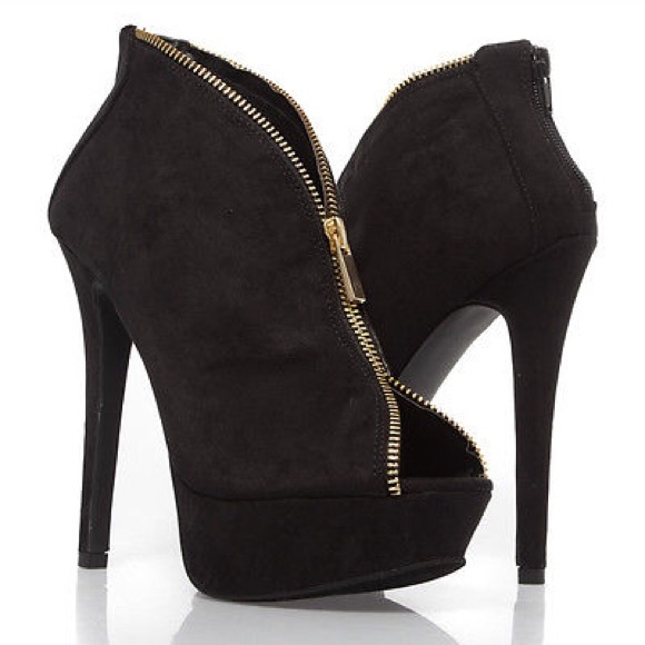 NIB Suede zipper high heel ankle Bootie size 5-10 - Picture 3 of 4