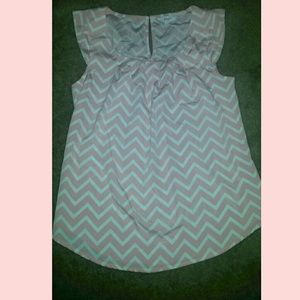 NWOT Candie's Pink Chevron Blouse XS