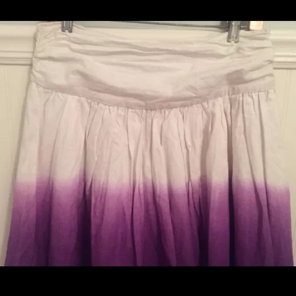 WDNY Sz 6 Dip Dye Skirt Linen Blend A-Line - Picture 2 of 4