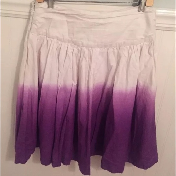 WDNY Sz 6 Dip Dye Skirt Linen Blend A-Line - Picture 4 of 4