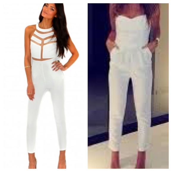 ISO 💕either of these white jumpsuits 💕
