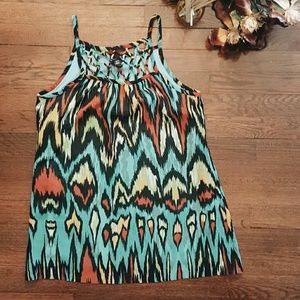 Tribal-western print top