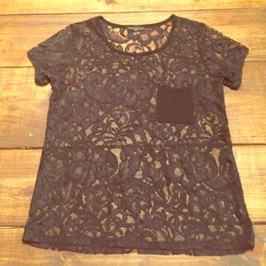 Super cute NEVER worn black lace top!