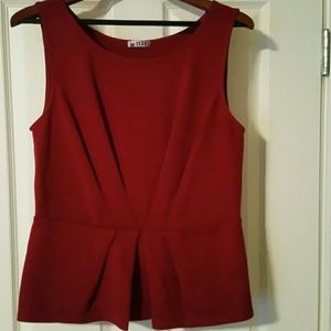 Anthropology crimson red fitted top