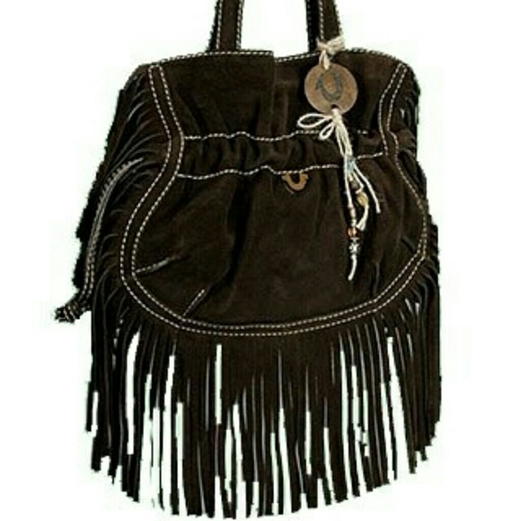 NWOT Brown Suede True Religion Purse